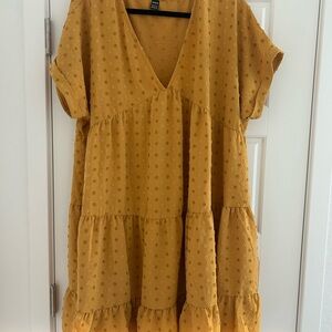 SHEIN Mustard Polka Dot Dress Plus Size 2X